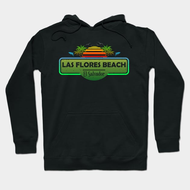 Las Flores Beach El Salvador, Palm Trees Sunset Summer Hoodie by Jahmar Anderson